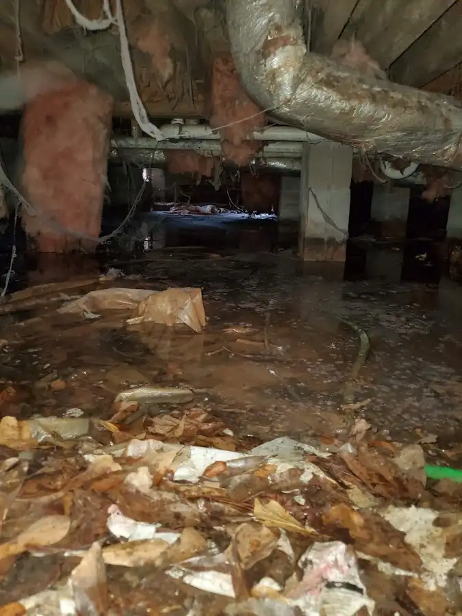 Crawl space flood assessment for Commercial Water Damage Restoration in Rockcreek